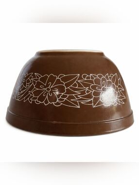 Vintage Pyrex Bowl Brown And White